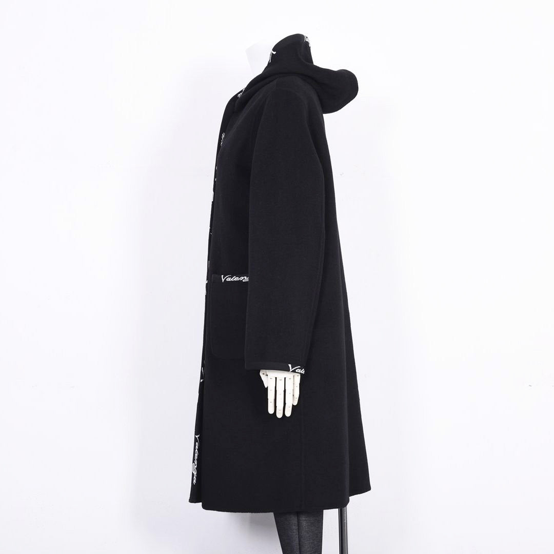 【リバーシブル】2wayウールリバー ロゴデザインロングコート　VALENZA　5158700
