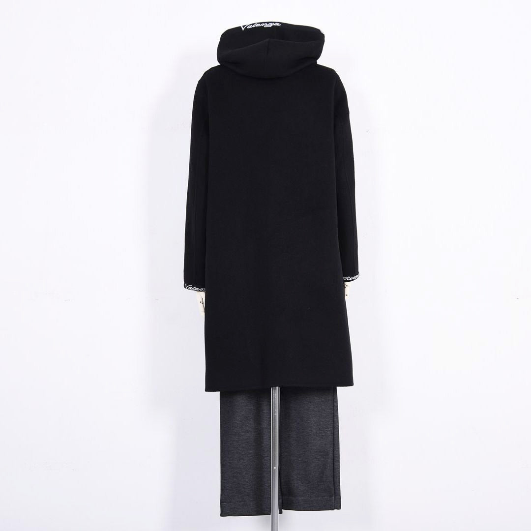 【Lサイズ】【リバーシブル】2way ウールリバー ロゴデザインロングコート　VALENZA　5558700