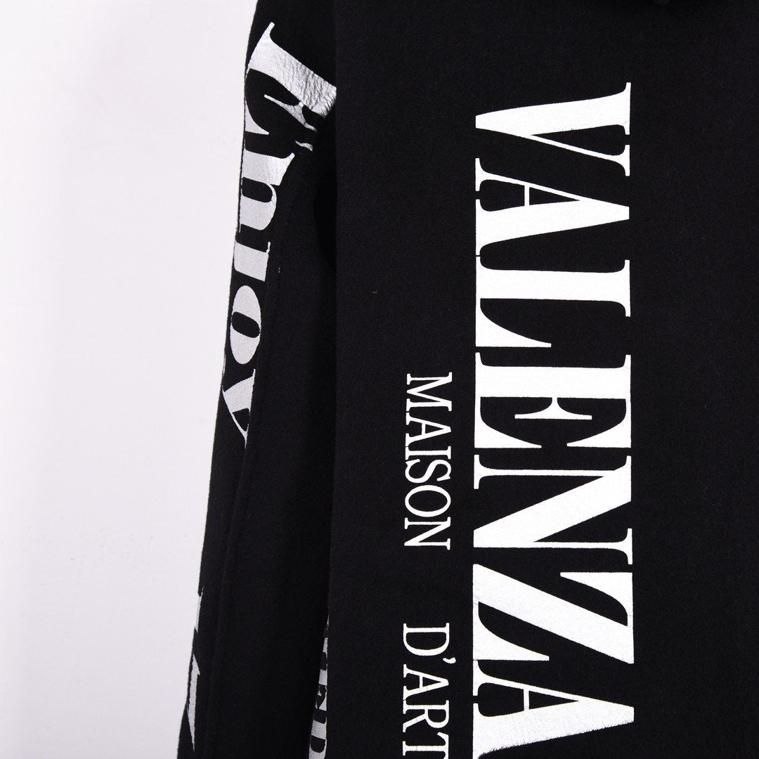 【リバーシブル】2wayウールリバー ロゴデザインロングコート　VALENZA　5158700