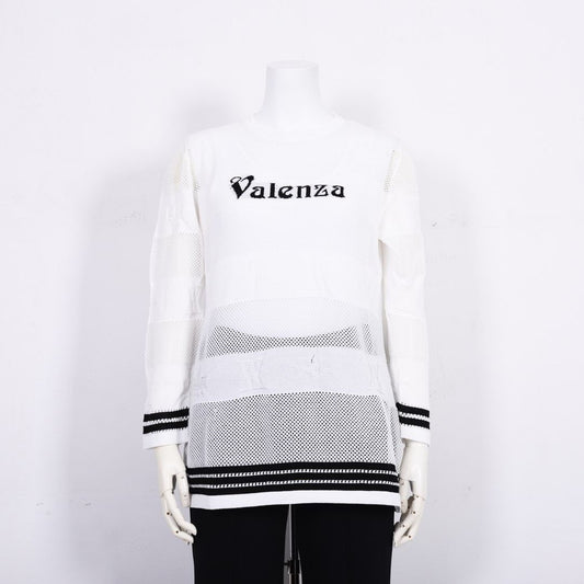 【Lサイズ】ボーダーモチーフ　クルーネックニット　VALENZA　5563301