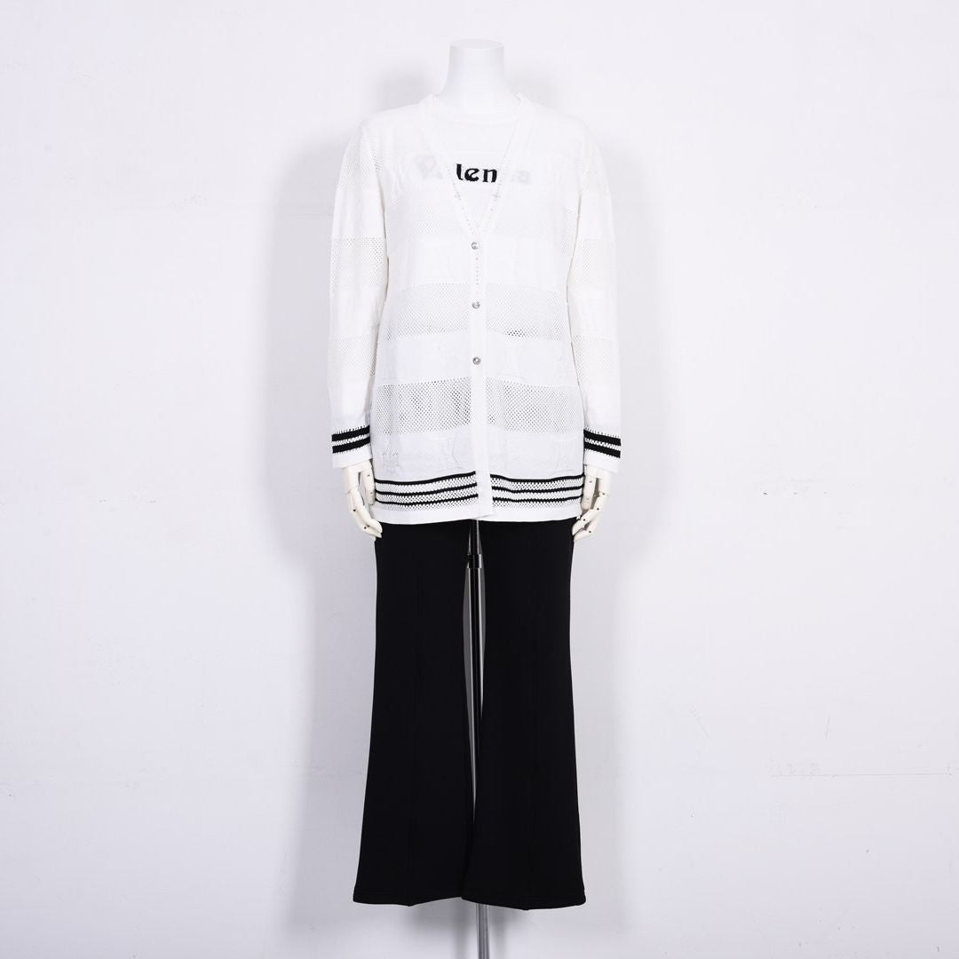 ボーダーモチーフ　ニットカーディガン　VALENZA　5163300