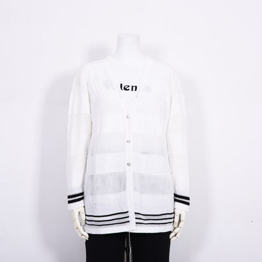 【Lサイズ】ボーダーモチーフ　ニットカーディガン　VALENZA　5563300