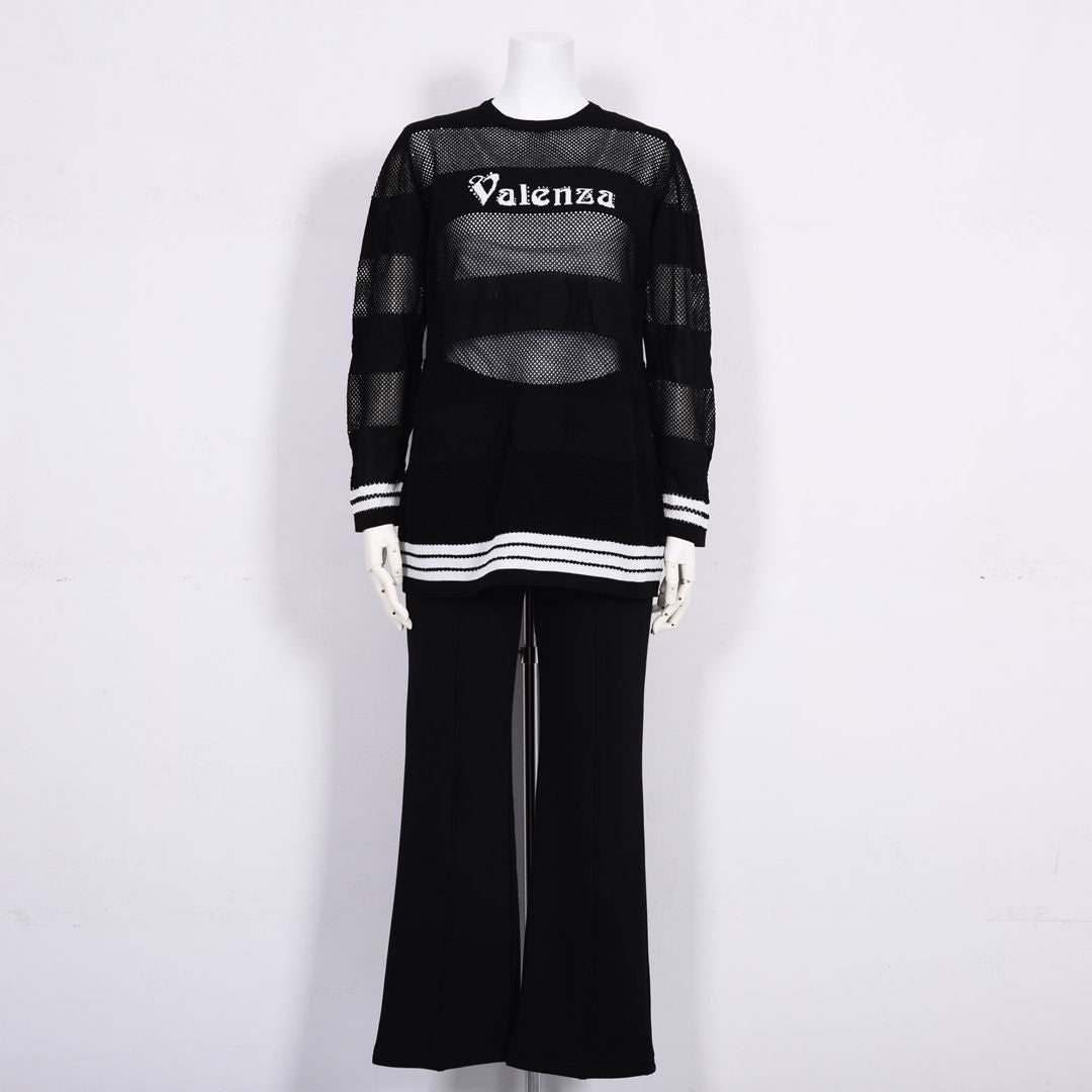ボーダーモチーフ　クルーネックニット　VALENZA　5163301