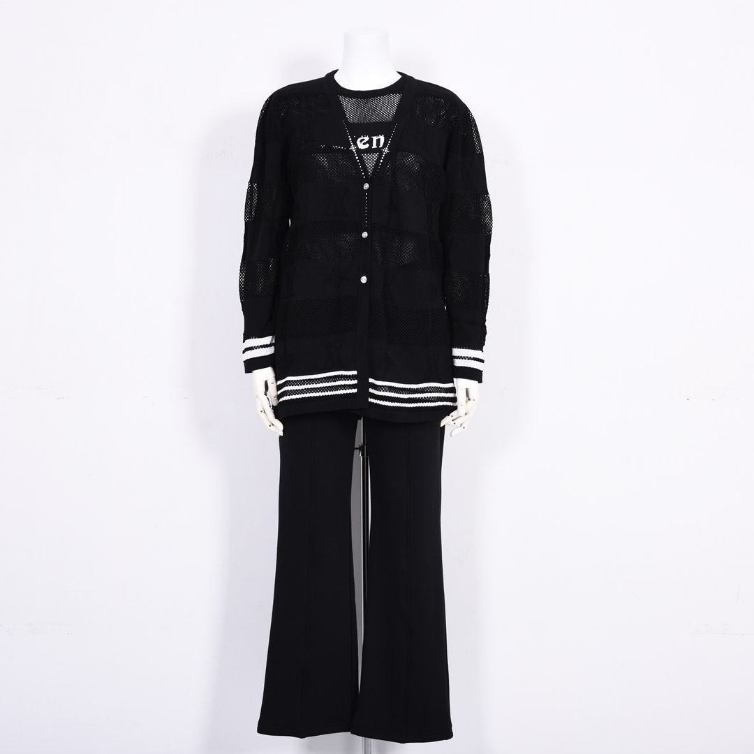 ボーダーモチーフ　ニットカーディガン　VALENZA　5163300