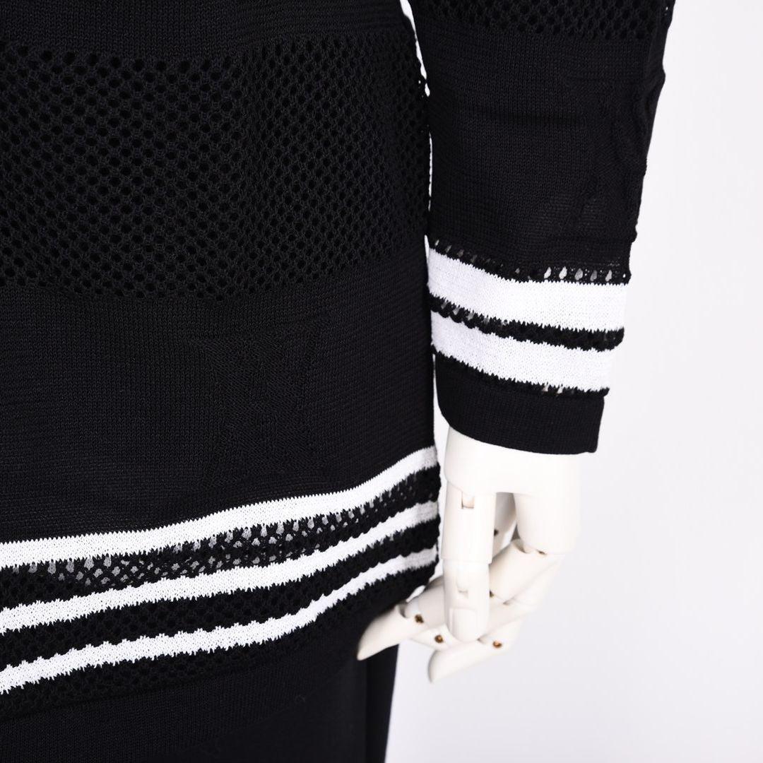 【Lサイズ】ボーダーモチーフ　ニットカーディガン　VALENZA　5563300