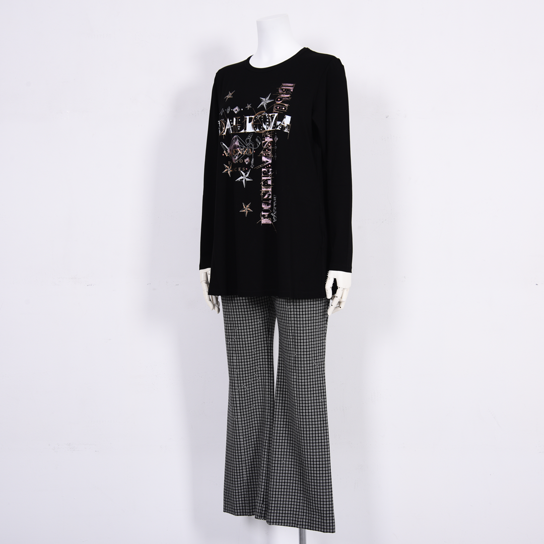 【Lサイズ】フロントモチーフ　Aラインカットソー　VALENZA　5562306