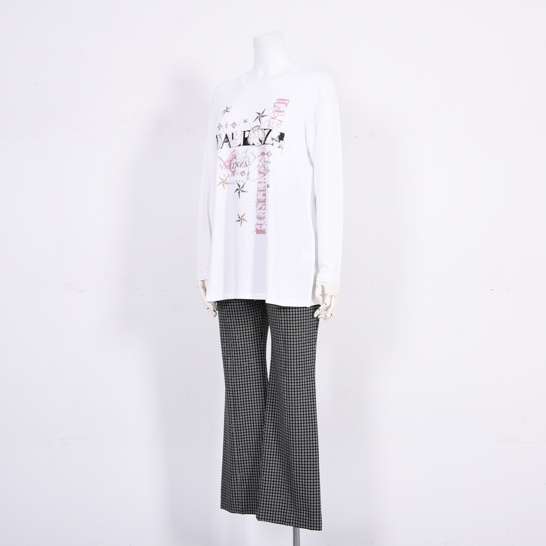 【Lサイズ】フロントモチーフ　Aラインカットソー　VALENZA　5562306