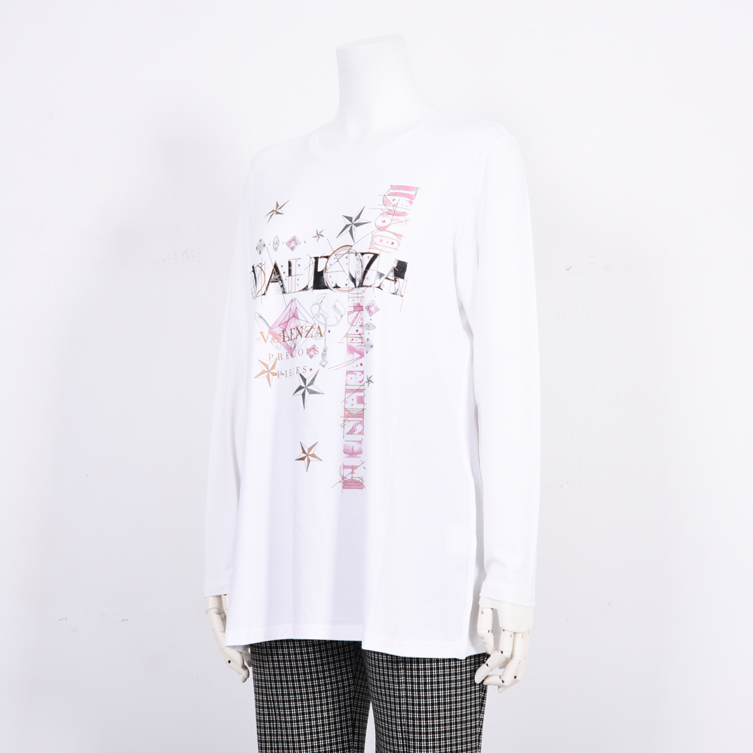 【Lサイズ】フロントモチーフ　Aラインカットソー　VALENZA　5562306