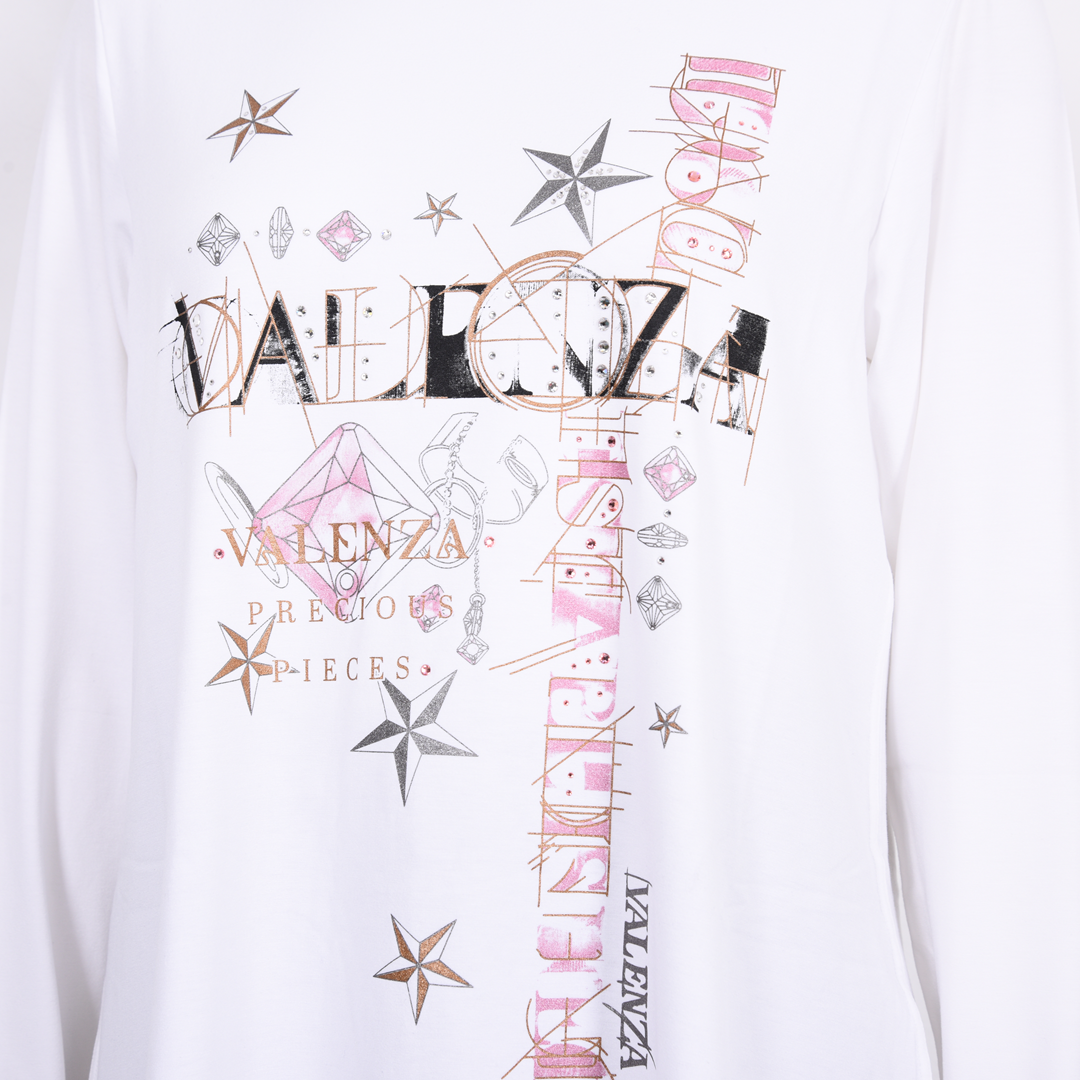 【Lサイズ】フロントモチーフ　Aラインカットソー　VALENZA　5562306