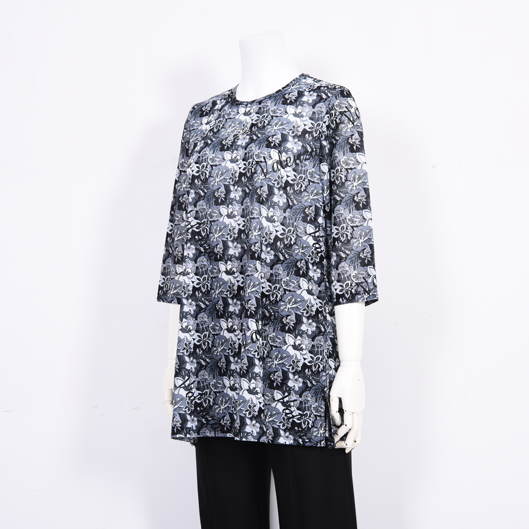 7分袖　花柄プリントチュニック　VALENZA　5162319