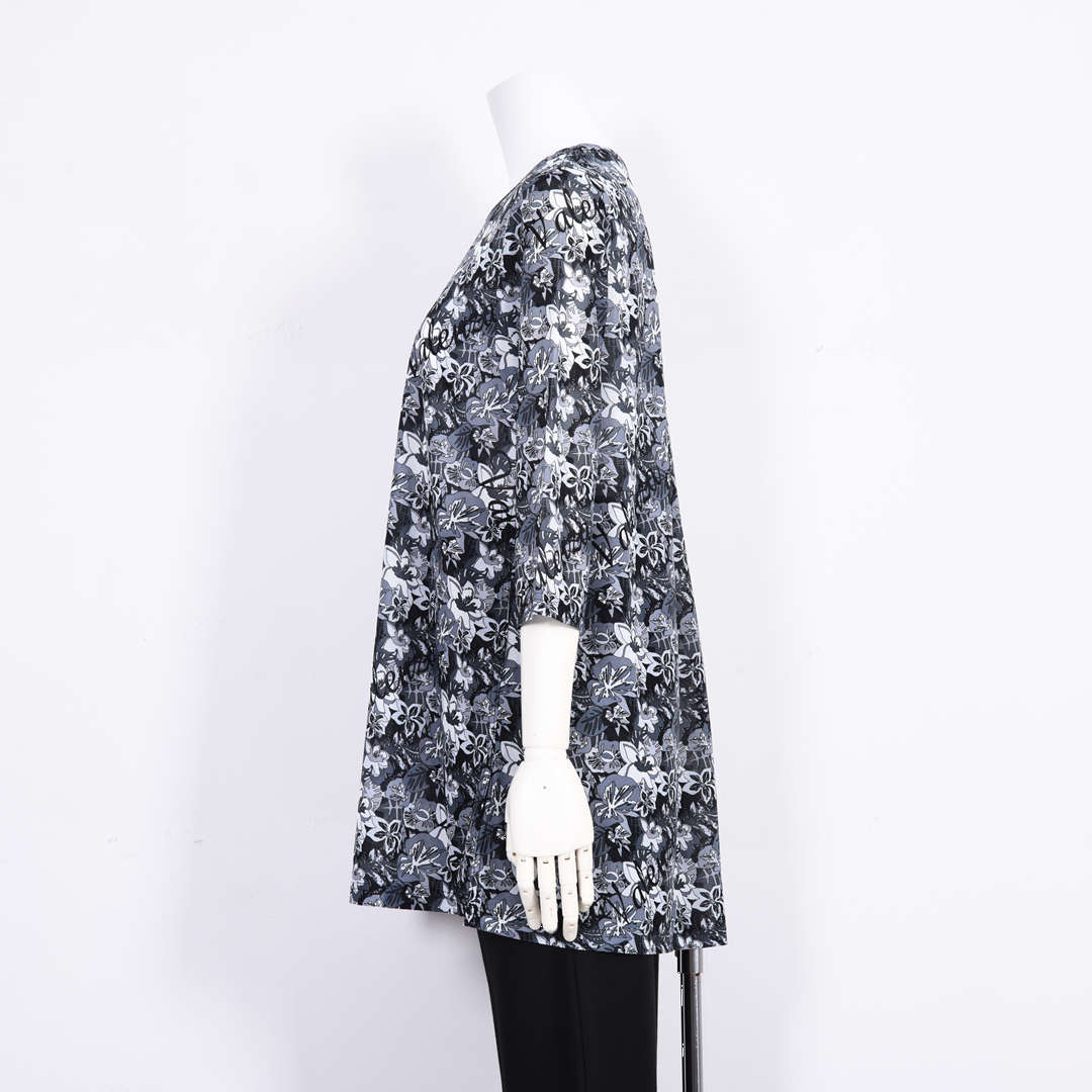 7分袖　花柄プリントチュニック　VALENZA　5162319