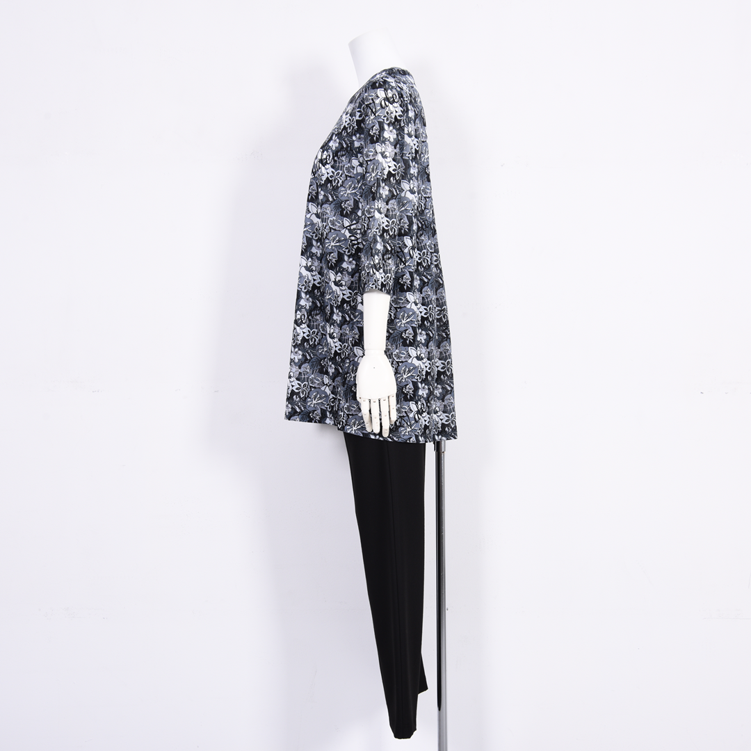 7分袖　花柄プリントチュニック　VALENZA　5162319