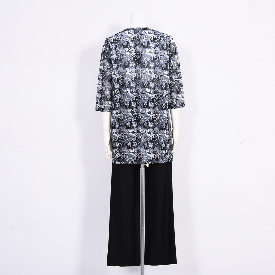 7分袖　花柄プリントチュニック　VALENZA　5162319