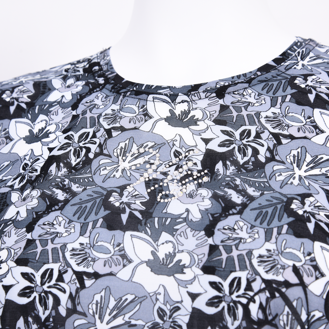 7分袖　花柄プリントチュニック　VALENZA　5162319