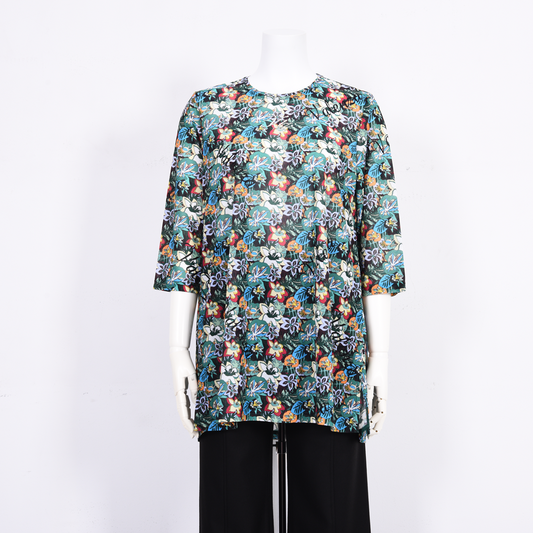 7分袖　花柄プリントチュニック　VALENZA　5162319