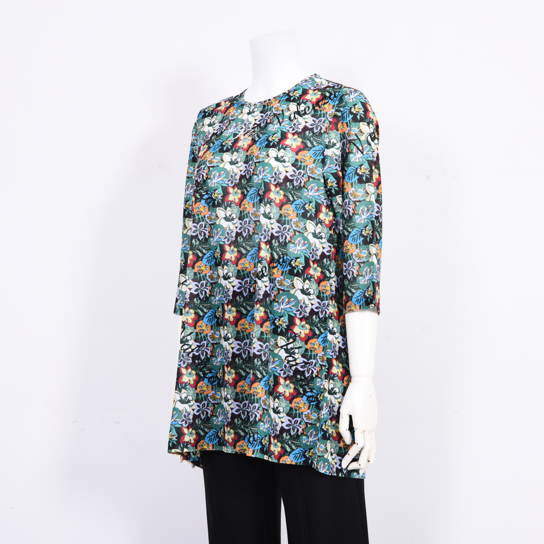7分袖　花柄プリントチュニック　VALENZA　5162319