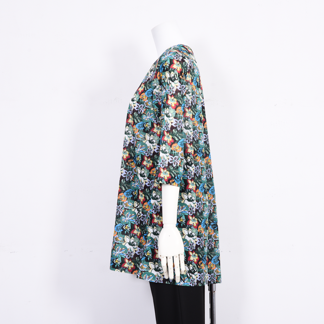 7分袖　花柄プリントチュニック　VALENZA　5162319