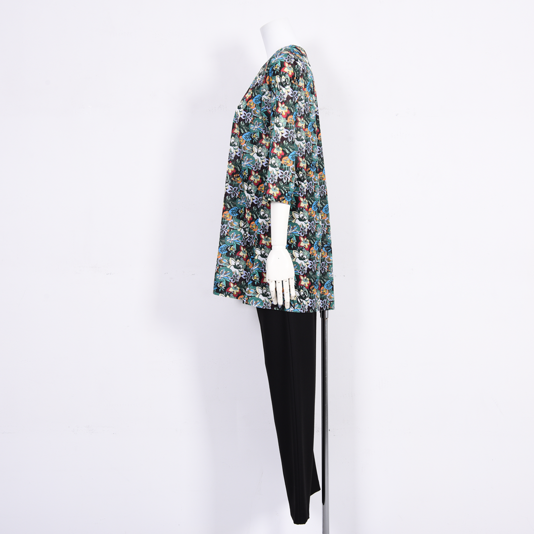 7分袖　花柄プリントチュニック　VALENZA　5162319