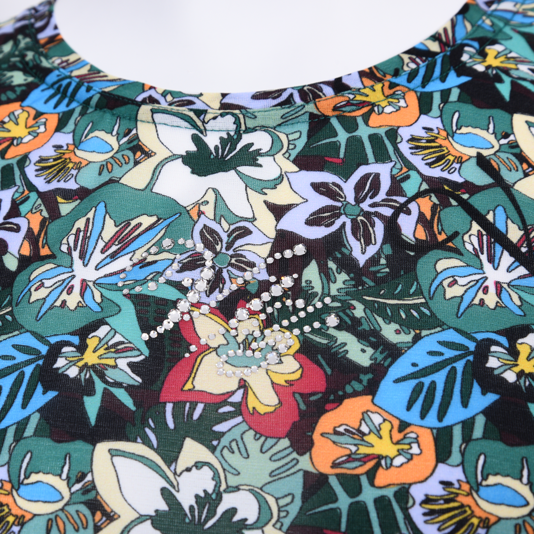 7分袖　花柄プリントチュニック　VALENZA　5162319