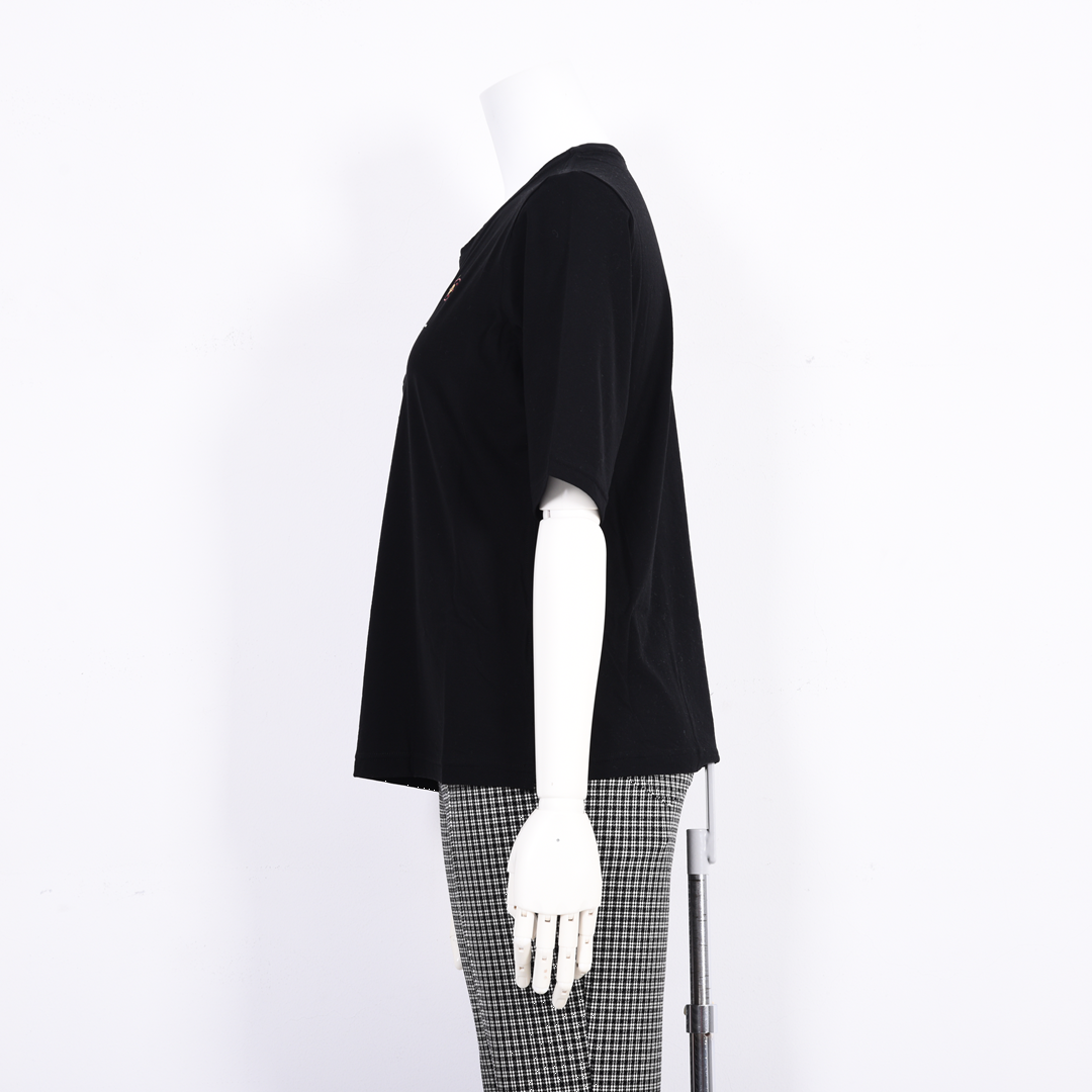 【綿100%】りんごモチーフ　5分袖カットソー　VALENZA　5162302