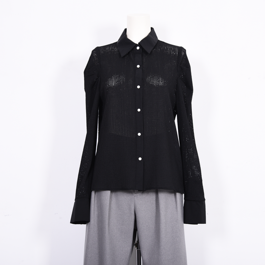 シアーレース　シャツブラウス　B DONNA　6051107