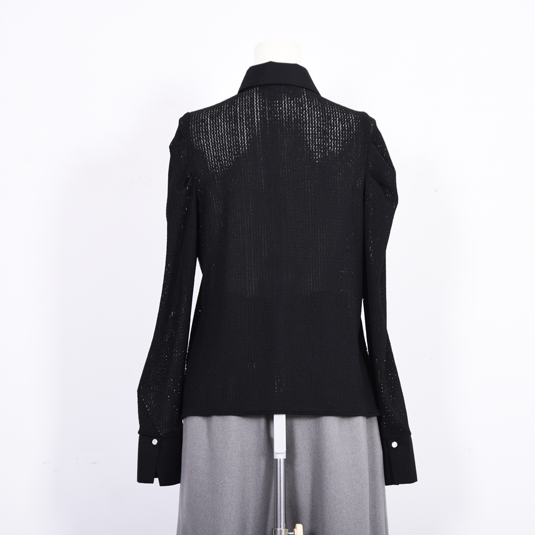 シアーレース　シャツブラウス　B DONNA　6051107