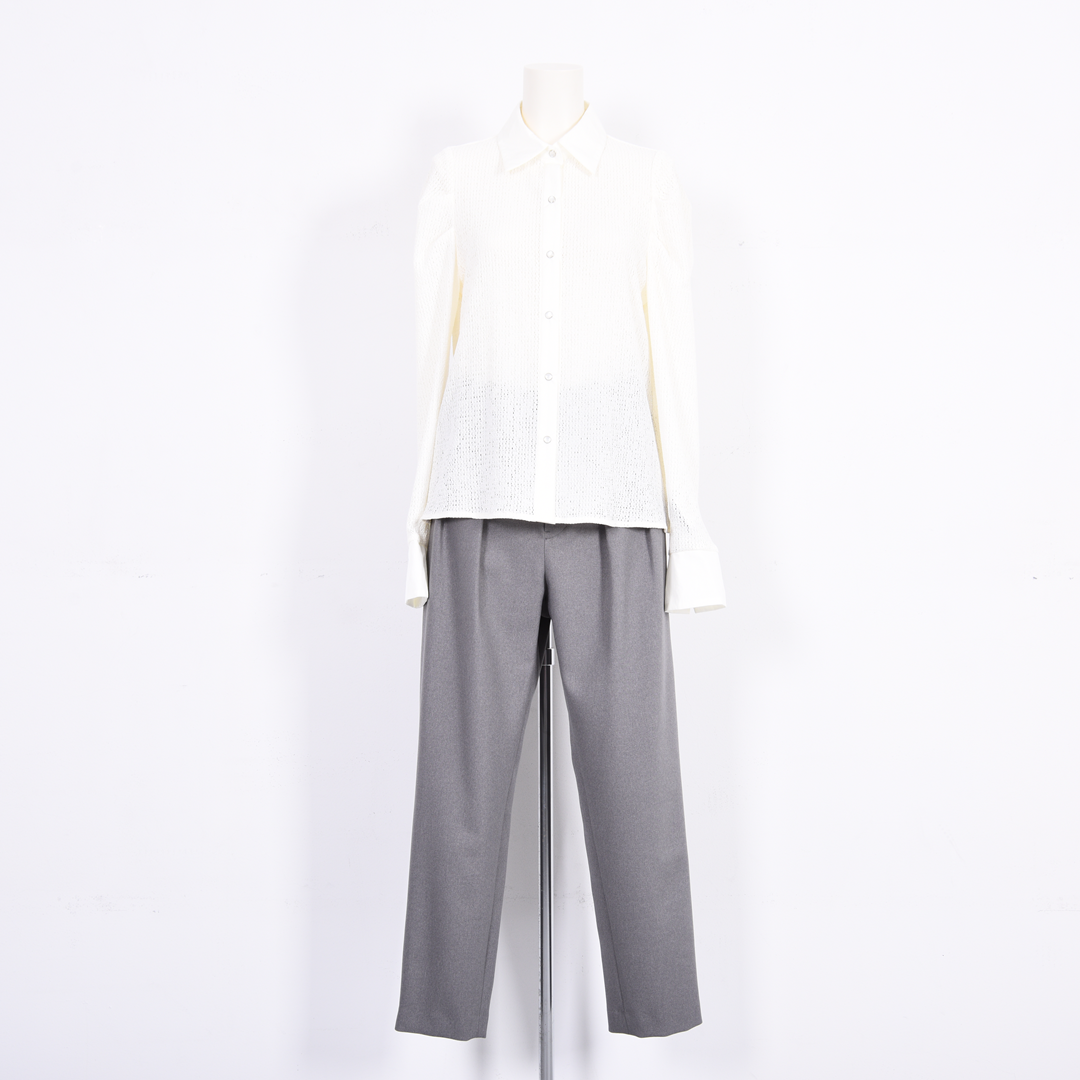 シアーレース　シャツブラウス　B DONNA　6051107