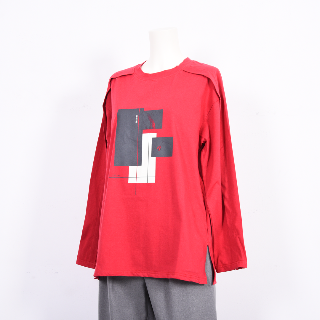 【綿100%】フリントモチーフ　カットソー　B DONNA　6052119