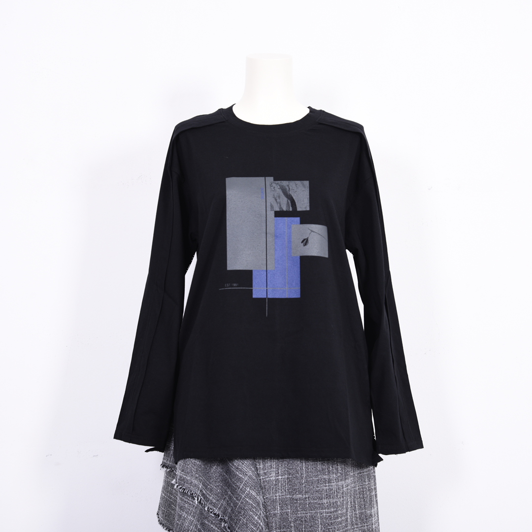 【綿100%】フリントモチーフ　カットソー　B DONNA　6052119