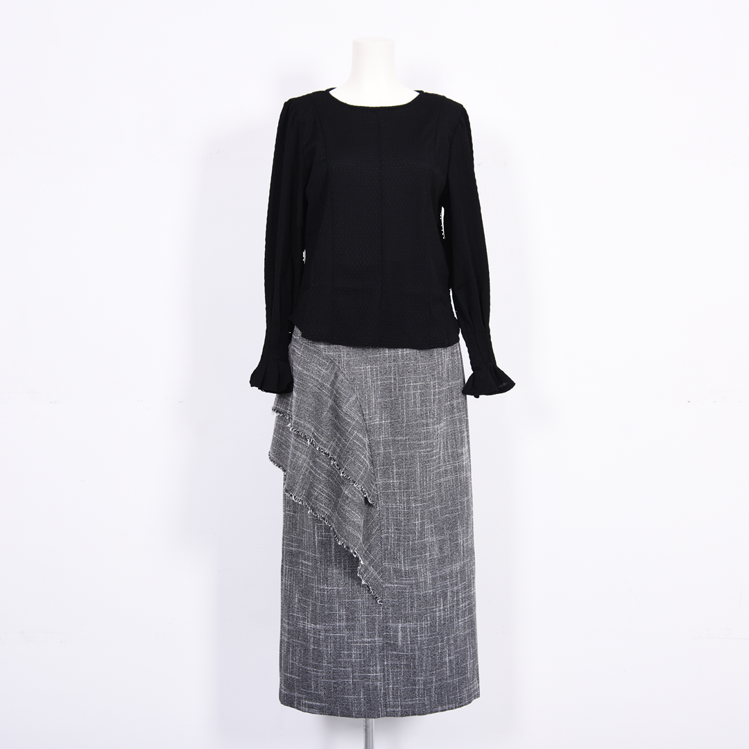 ボリュームスリーブ　シアーカットソー　B DONNA　6052121