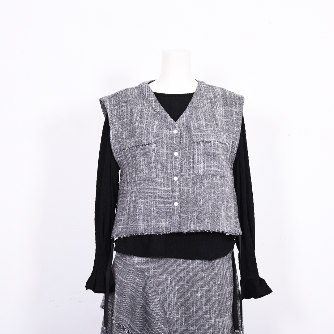 ツイード　ショートジレ　B DONNA　6057120