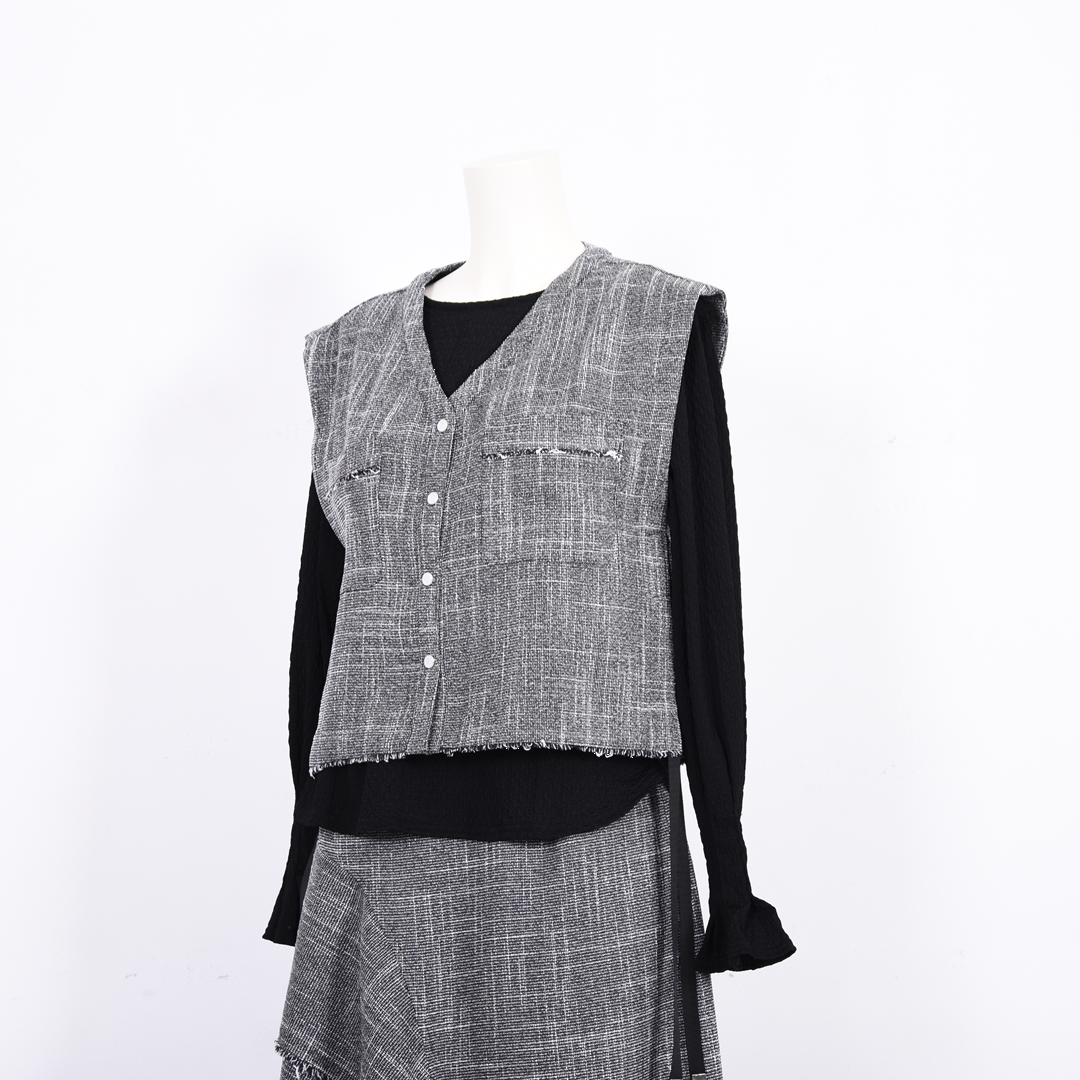 ツイード　ショートジレ　B DONNA　6057120