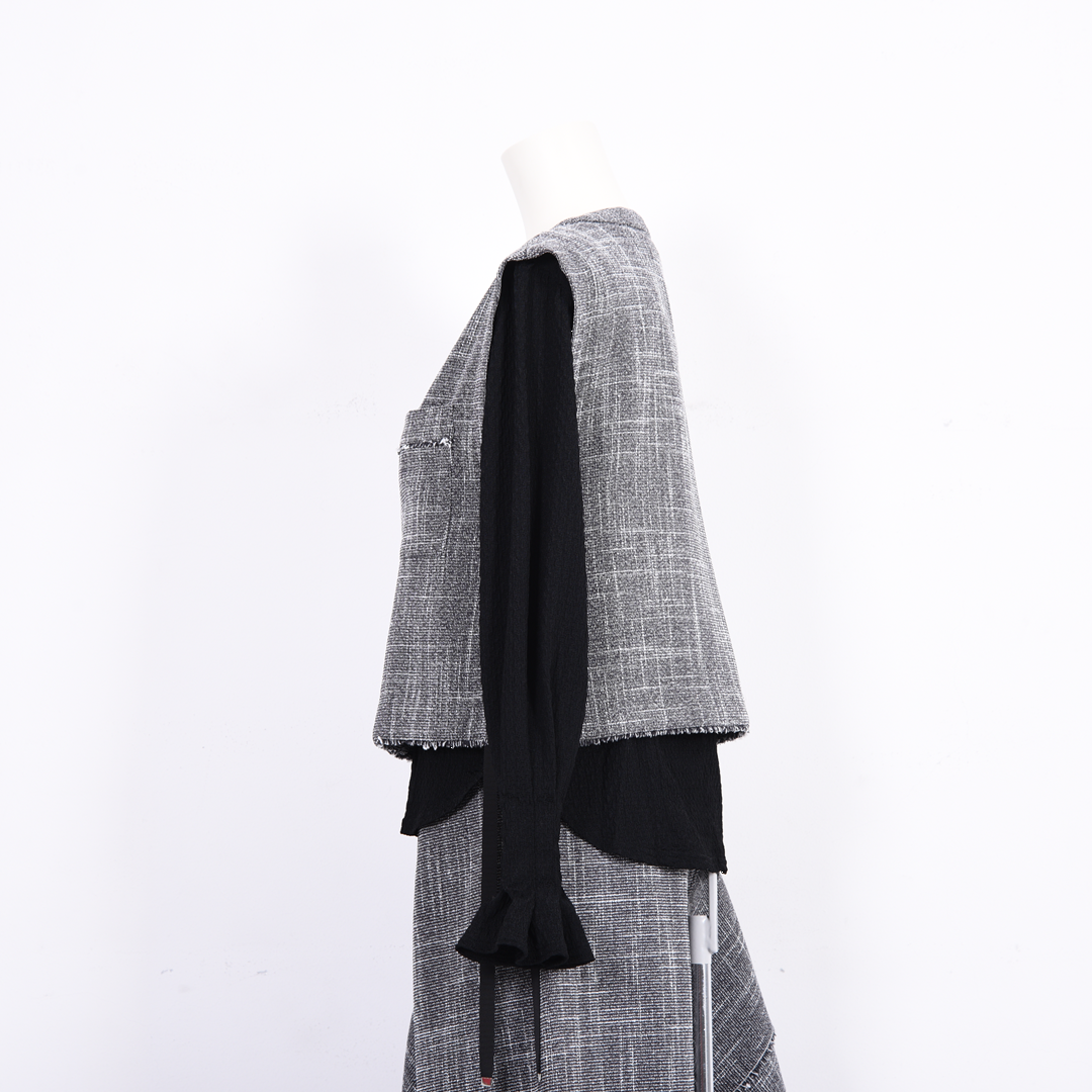 ツイード　ショートジレ　B DONNA　6057120