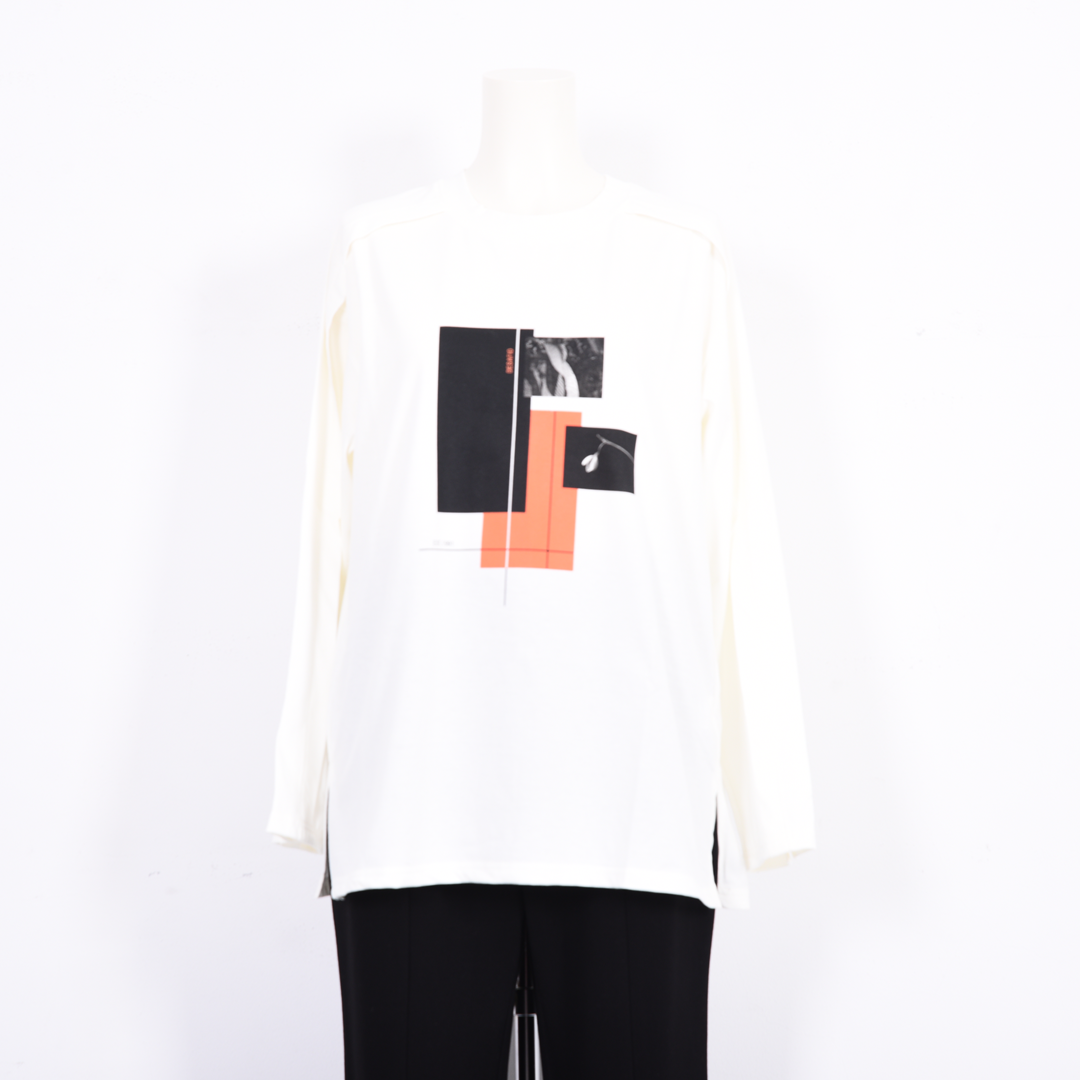 【綿100%】フリントモチーフ　カットソー　B DONNA　6052119