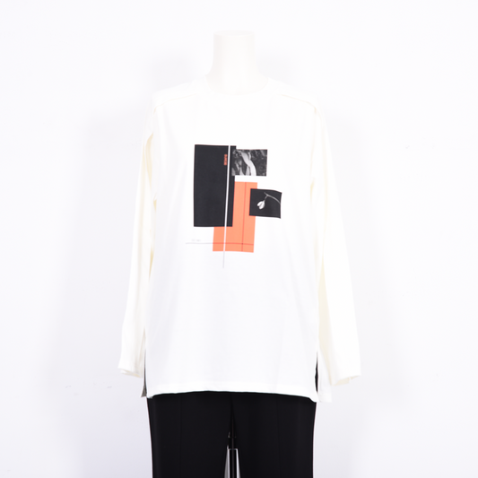 【綿100%】フリントモチーフ　カットソー　B DONNA　6052119