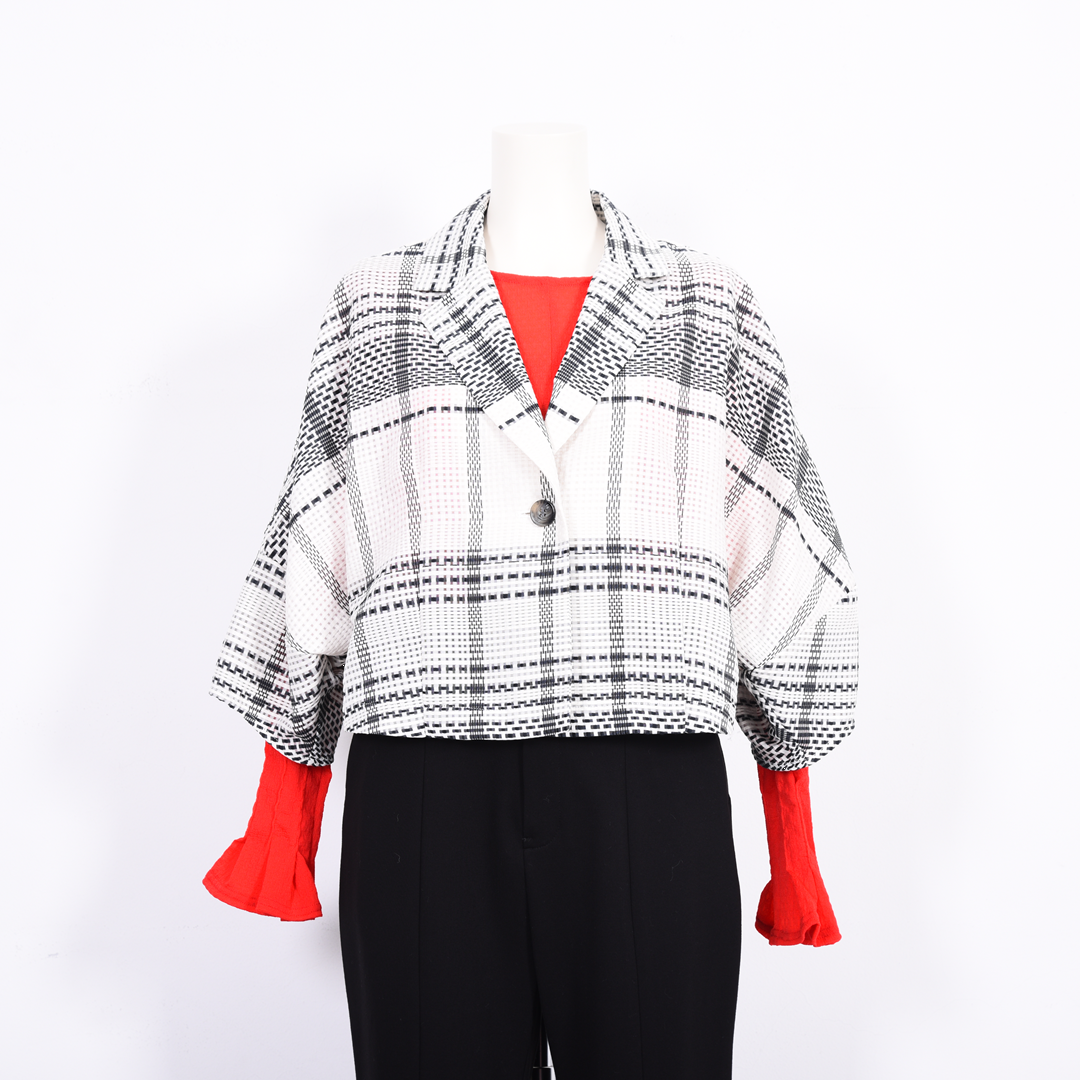 ブロックタイルチェック　ジャケット　B DONNA　6057117
