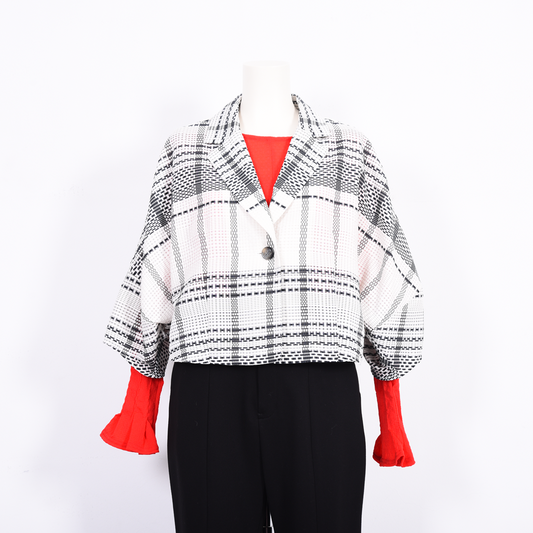 ブロックタイルチェック　ジャケット　B DONNA　6057117