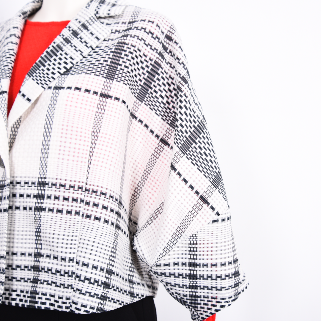 ブロックタイルチェック　ジャケット　B DONNA　6057117