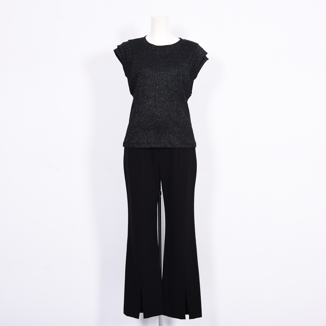 ラメテレコ　ノースリーブカットソー　B DONNA　6052123