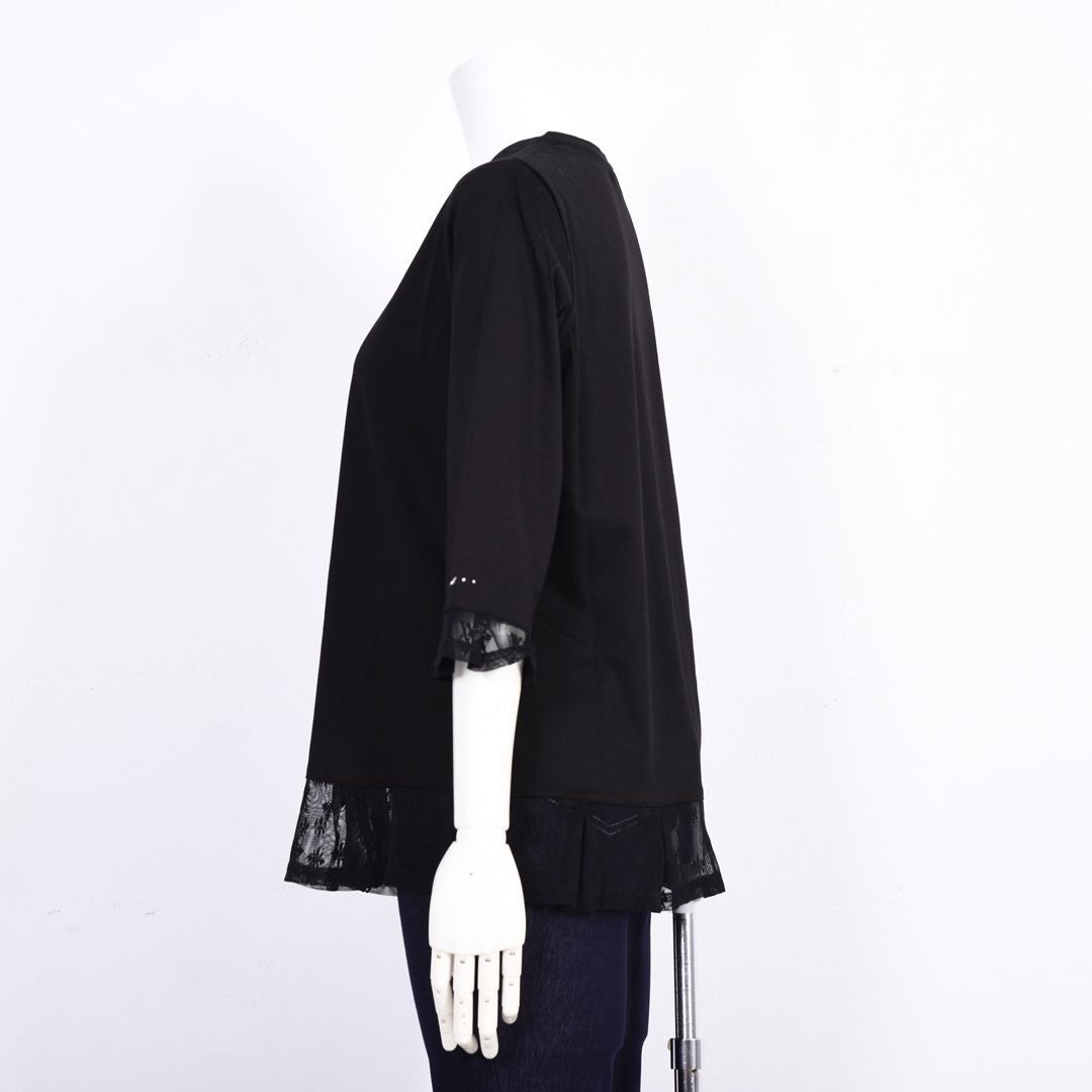 7分袖　チュール切り替えカットソー　VALENZA　5162304