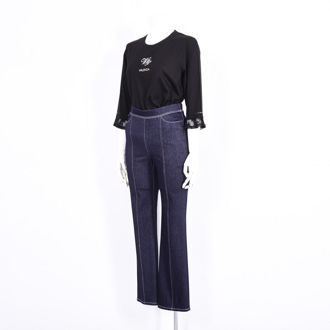 【Lサイズ】デニムジャージ　ストレートパンツ　VALENZA　5566302