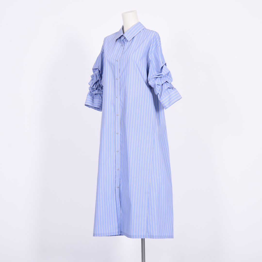 ストライプ　シャツワンピース　B DONNA　6059109
