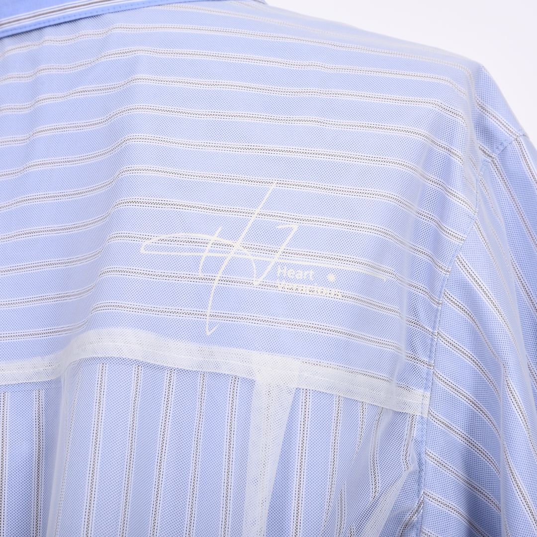 ストライプonチュール　シャツブラウス　B DONNA　6051105