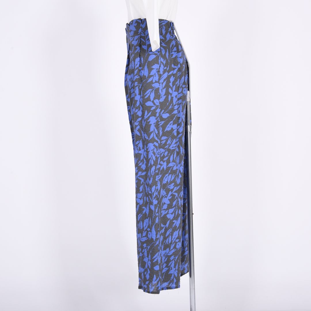 【綿100%】【シワ加工】花柄プリント　ワイドパンツ　B DONNA　6056110