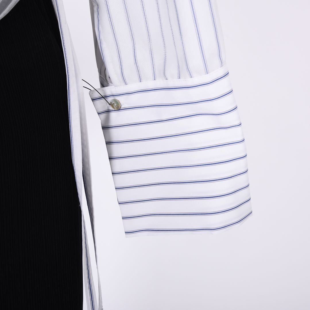 ストライプonチュール　シャツブラウス　B DONNA　6051105