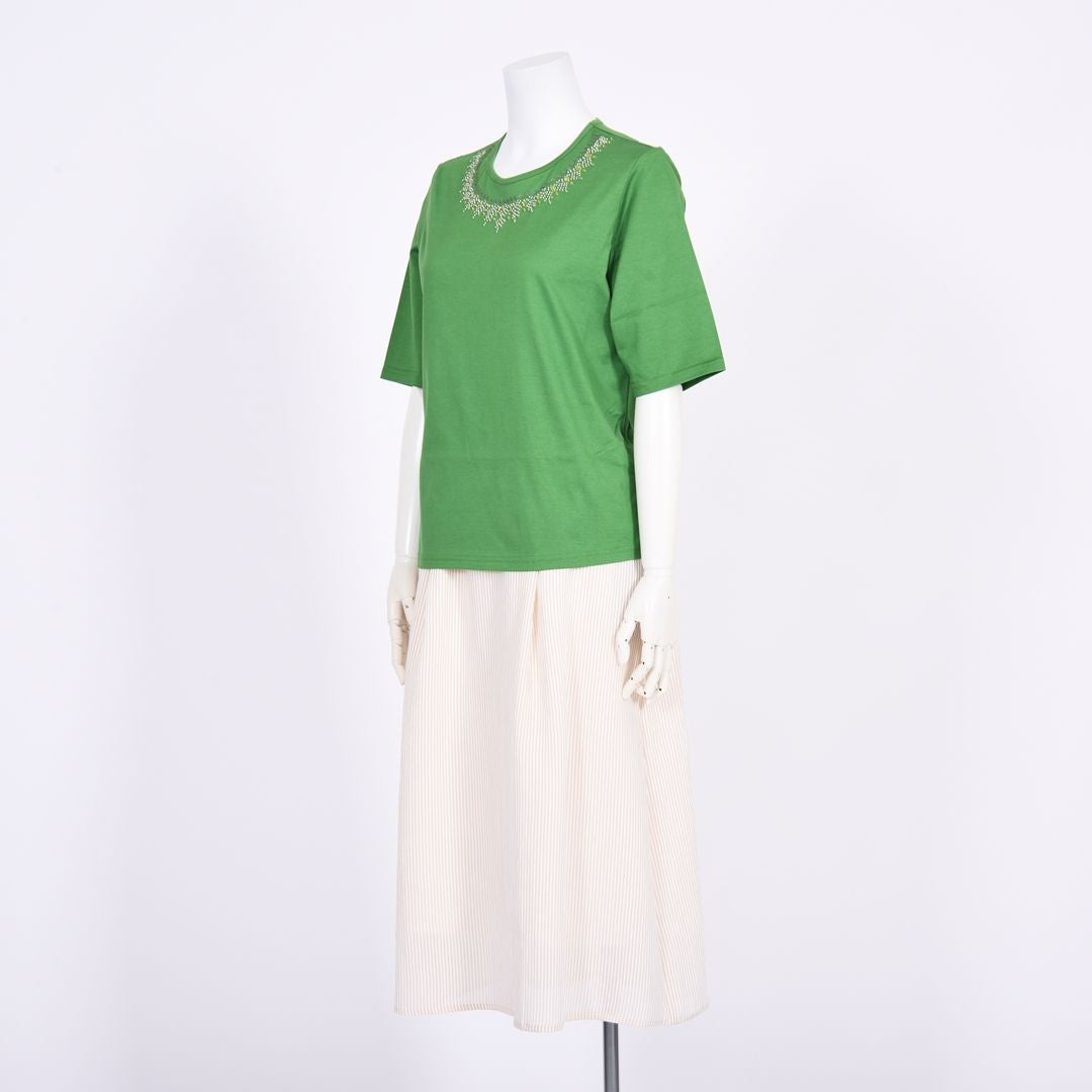 【コットン100%】刺繍モチーフ　カットソー　MIMO MODA　2562701
