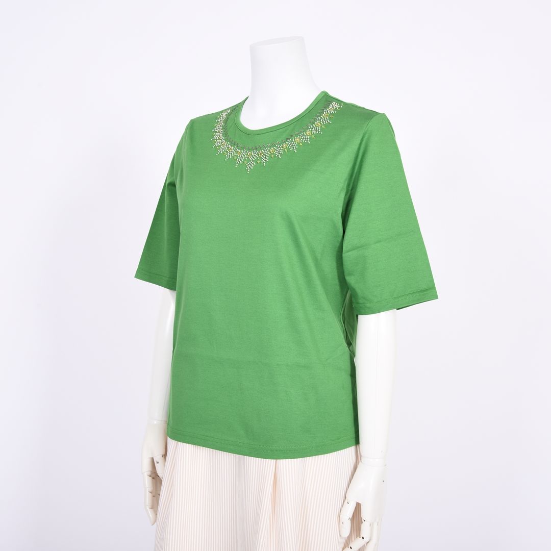 【コットン100%】刺繍モチーフ　カットソー　MIMO MODA　2562701