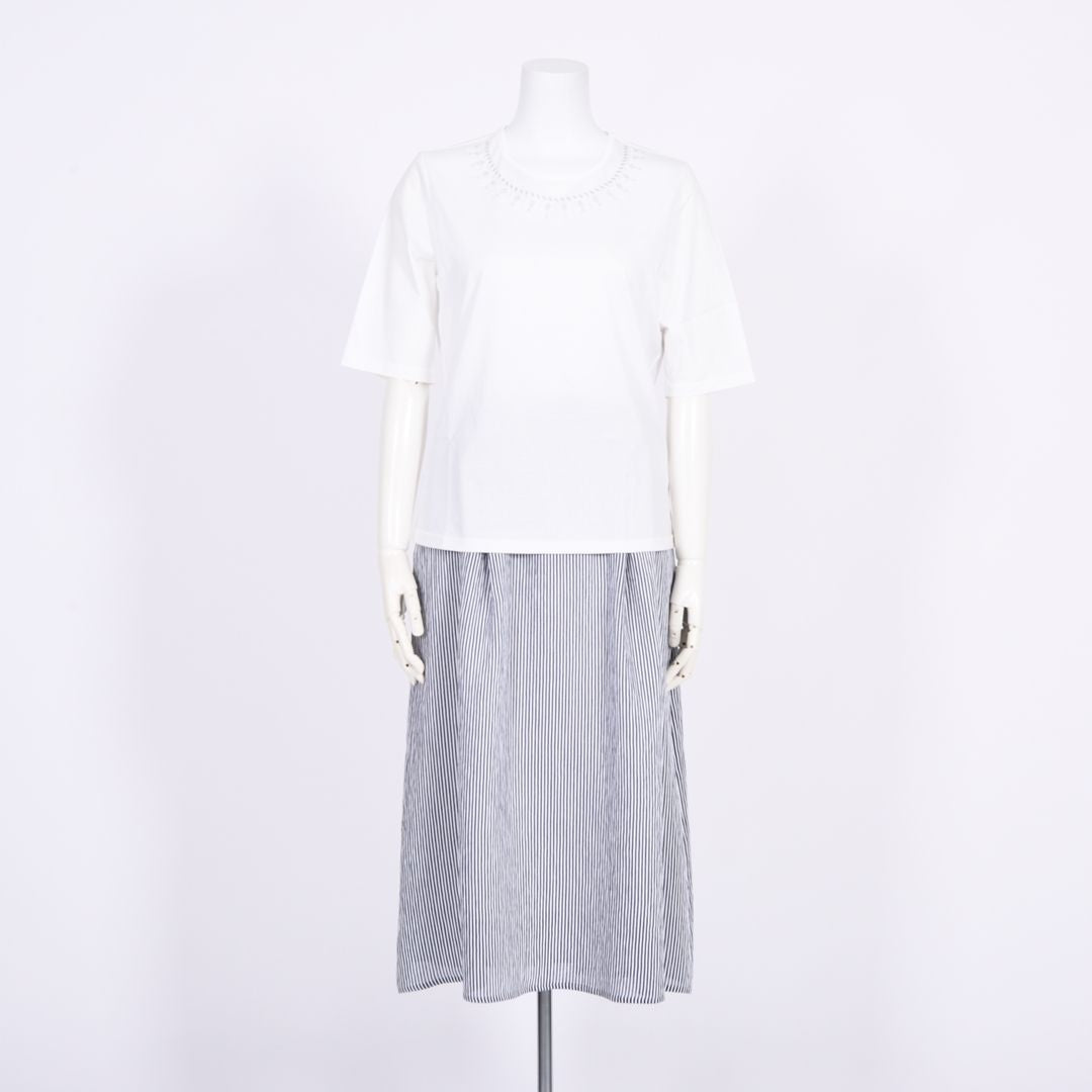 【コットン100%】刺繍モチーフ　カットソー　MIMO MODA　2562701