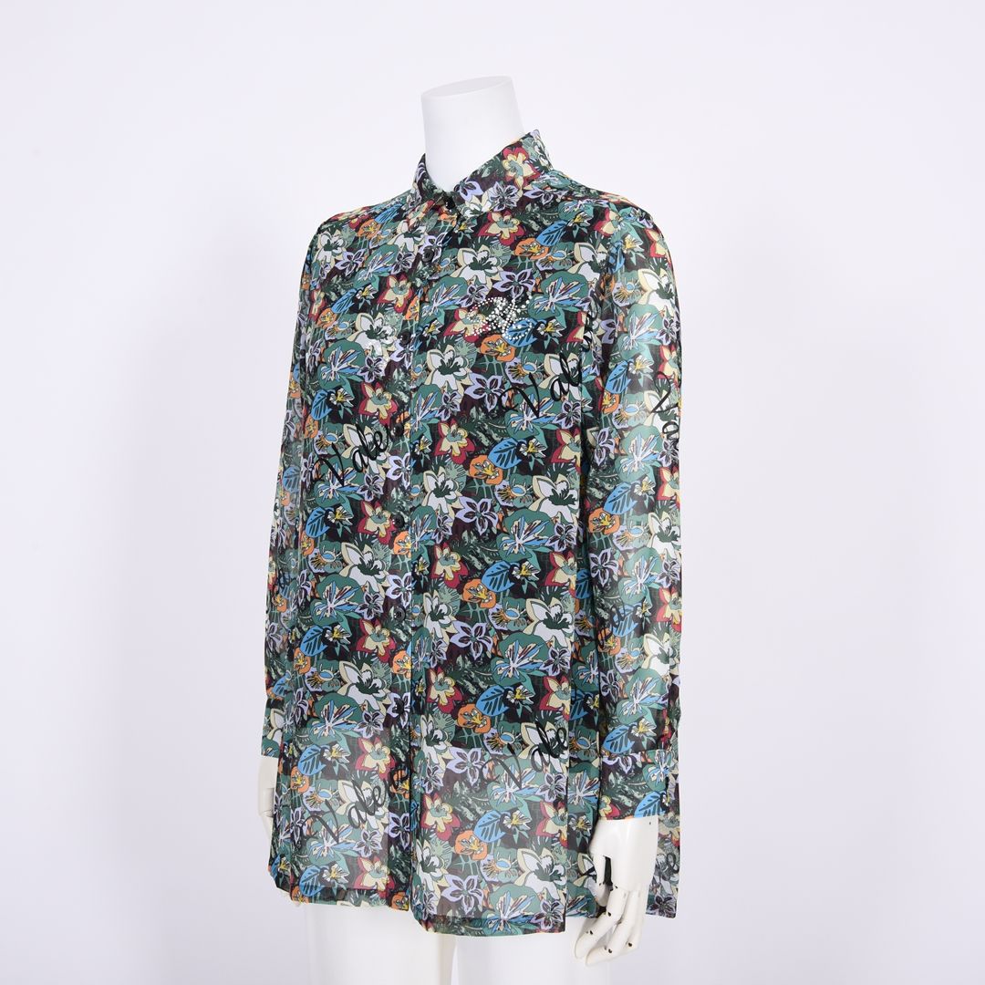 Aラインシルエット　花柄ブラウス　VALENZA　5161303