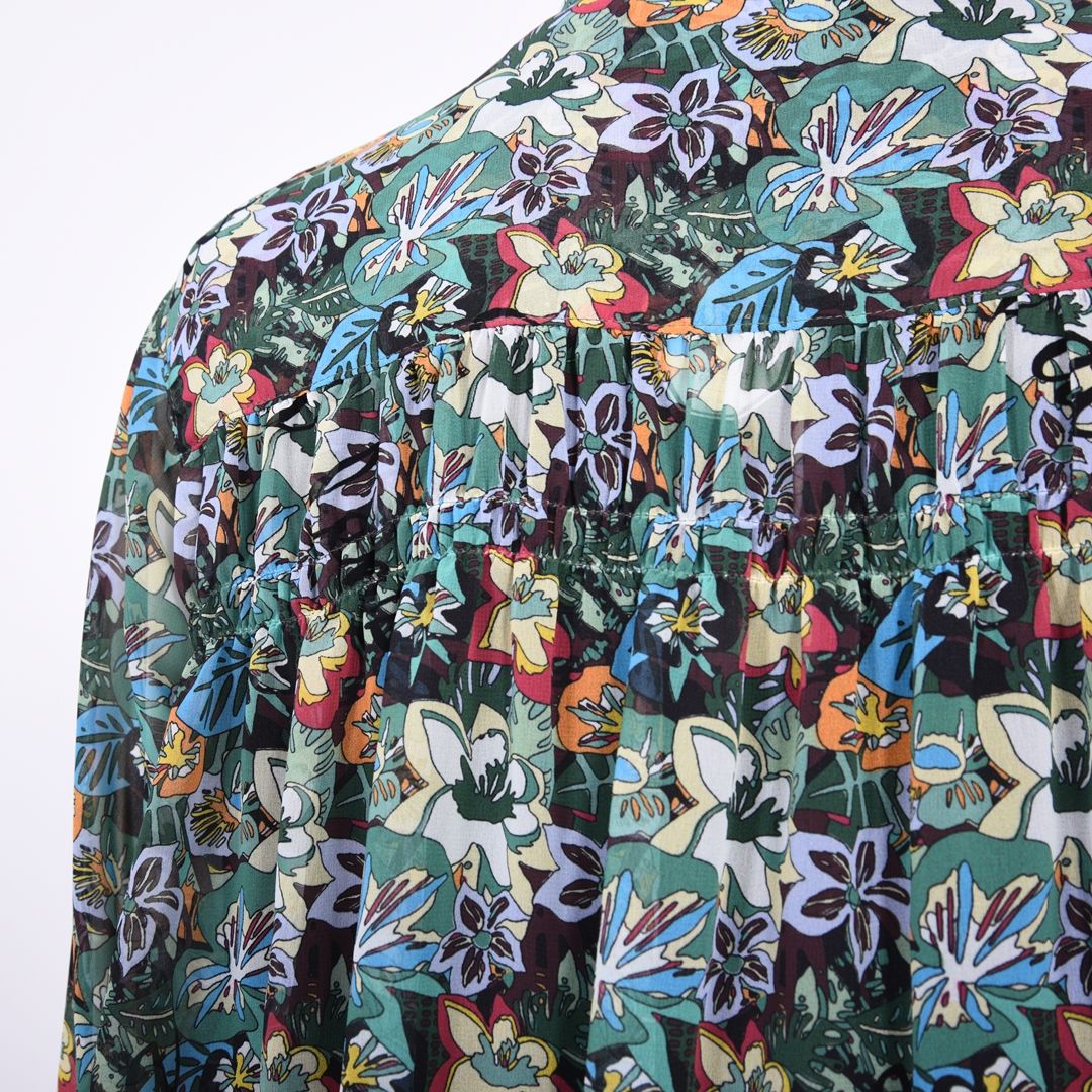 Aラインシルエット　花柄ブラウス　VALENZA　5161303